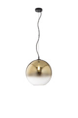 "Sospensione MARTE in vetro oro con decoro sfumato, 1 punto luce h 156,7cm. 35cm. Ø"