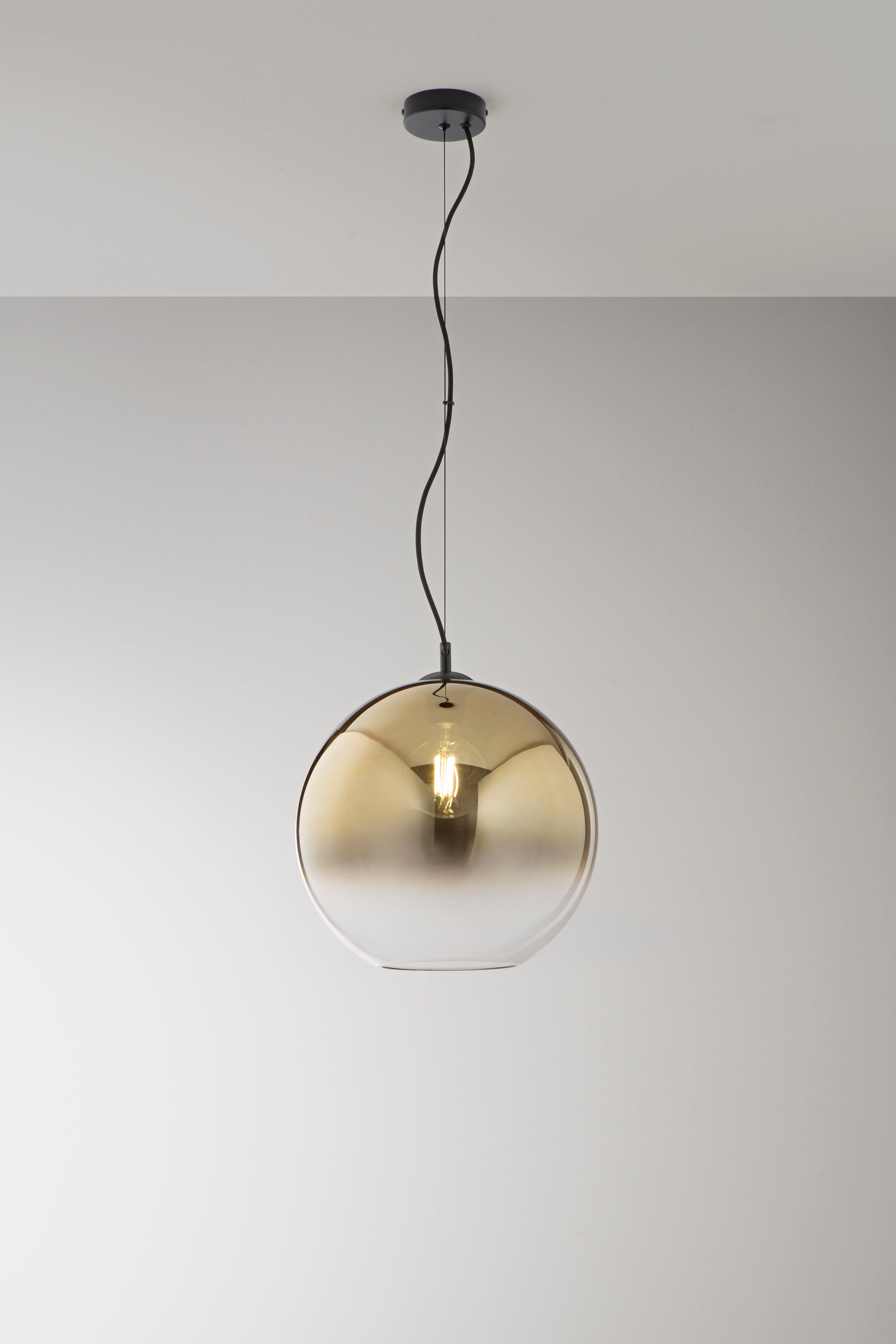 SOSPENSIONE MARTE ORO IN VETRO 1XE27 35X120CM