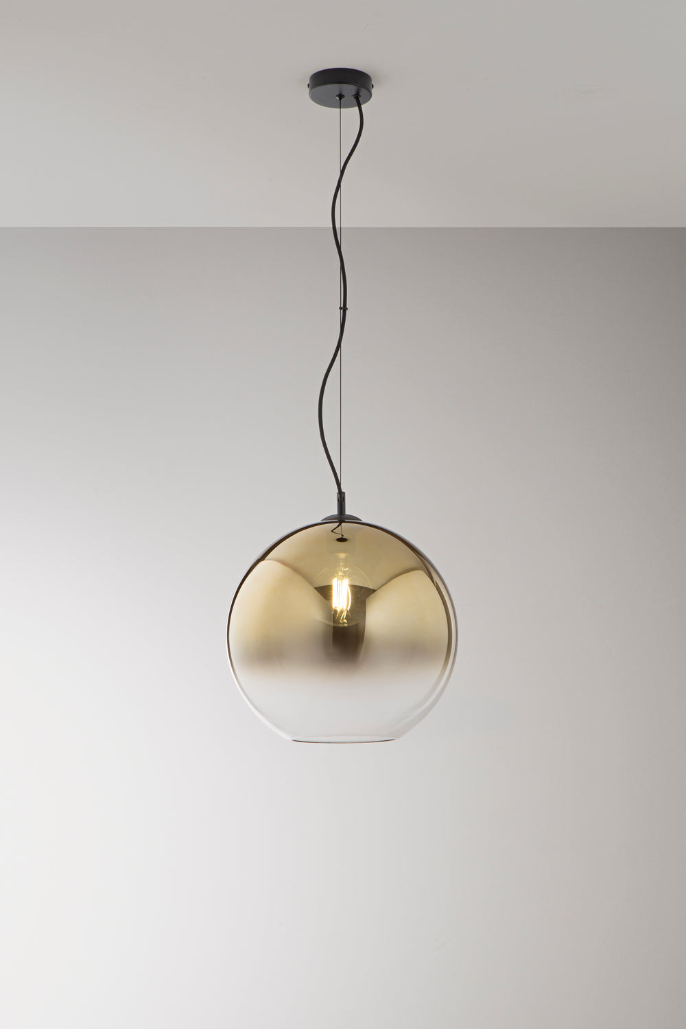 SOSPENSIONE MARTE ORO IN VETRO 1XE27 35X120CM