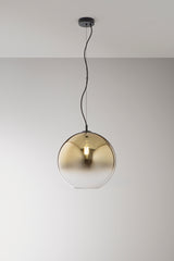 SOSPENSIONE MARTE ORO IN VETRO 1XE27 35X120CM