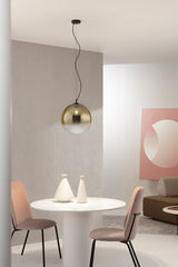 SOSPENSIONE MARTE ORO IN VETRO 1XE27 40X120CM