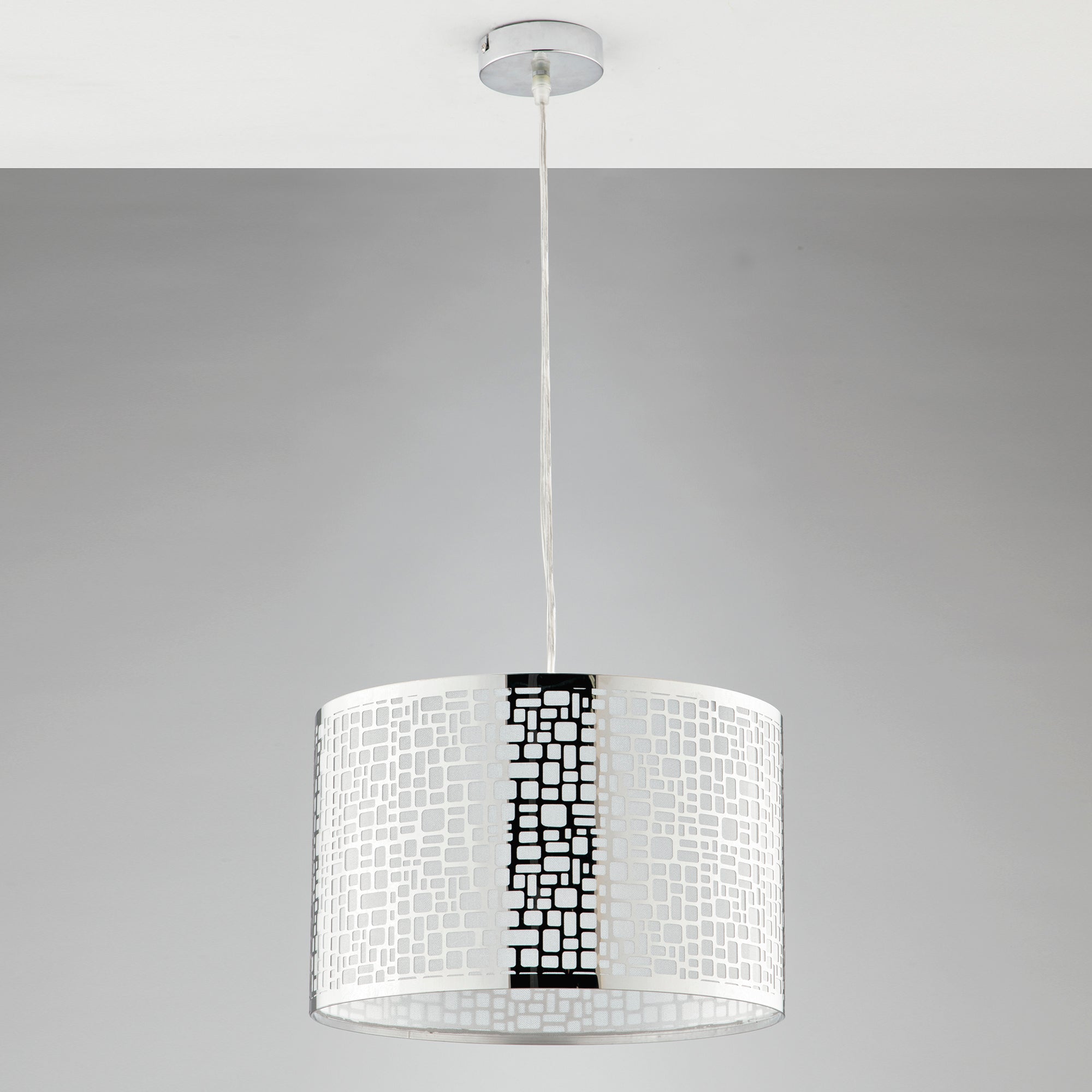 SOSPENSIONE MAYA CROMO 1XE27 35X35X100CM
