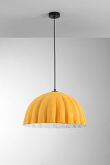 SOSPENSIONE MIDI IN FELTRO ARANCIO/GRIGIO CAVO 2M PARALUME 53CM 1XE27