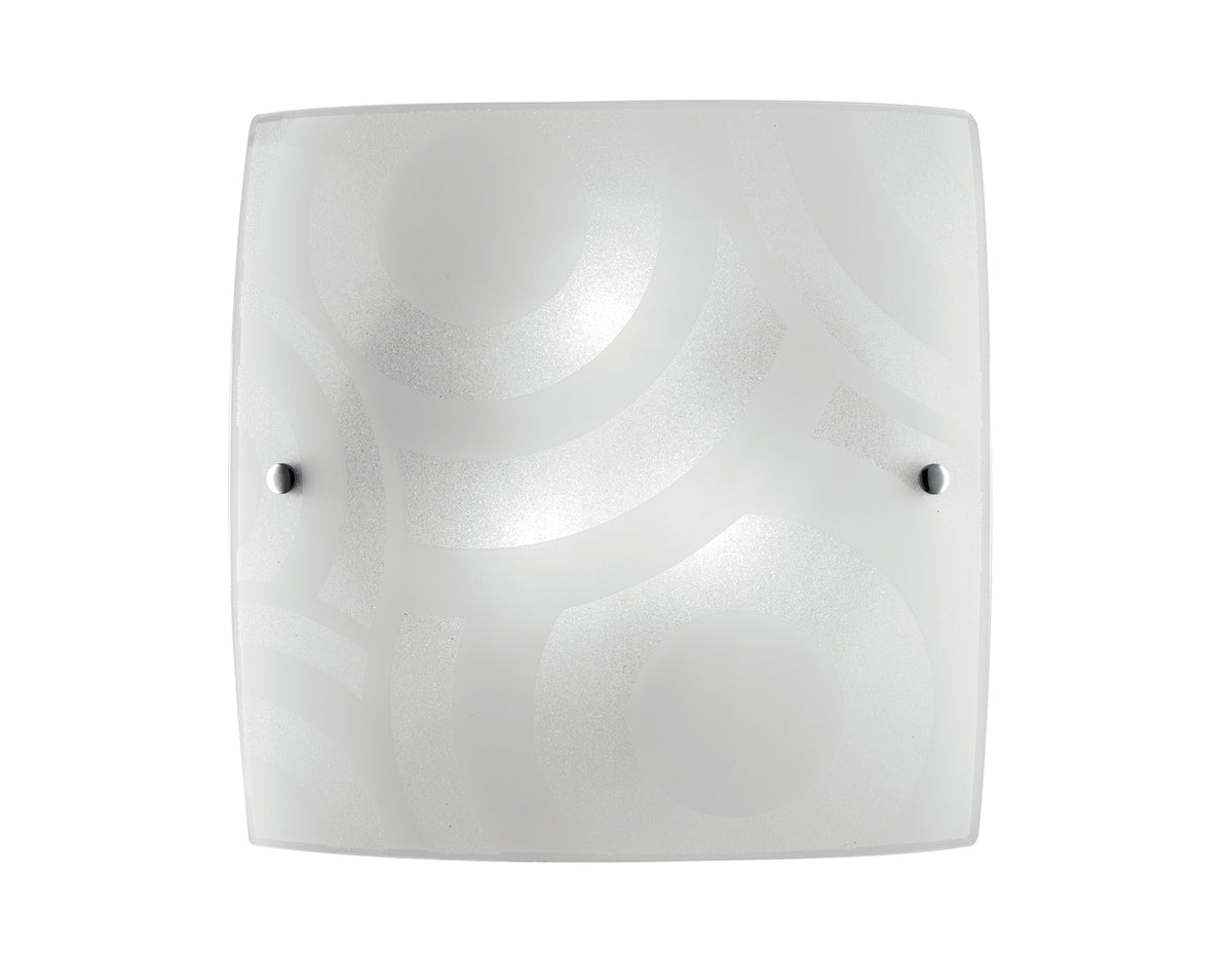 "Plafoniera MIRO' qudrata in vetro bianco 30 cm."