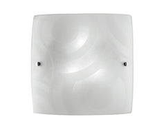 "Plafoniera MIRO' qudrata in vetro bianco 30 cm."