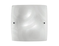"Plafoniera MIRO' quadrata in vetro bianco 40 cm."