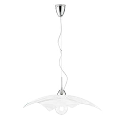 "Sospensione MIRO' in vetro bianco, 1 punto luce, h110cm. diffusore quadrato 45 cm."