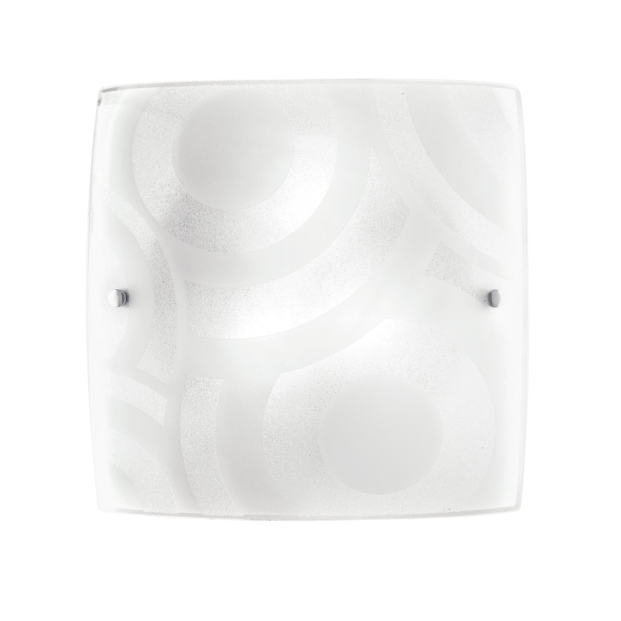 "Plafoniera MIRO' quadrata in vetro bianco 50 cm."