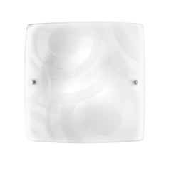 "Plafoniera MIRO' quadrata in vetro bianco 50 cm."