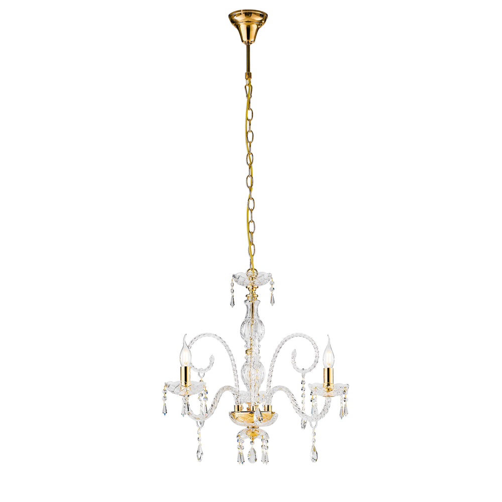 LAMPADARIO MONALISA ORO 3XE14 53X145CM