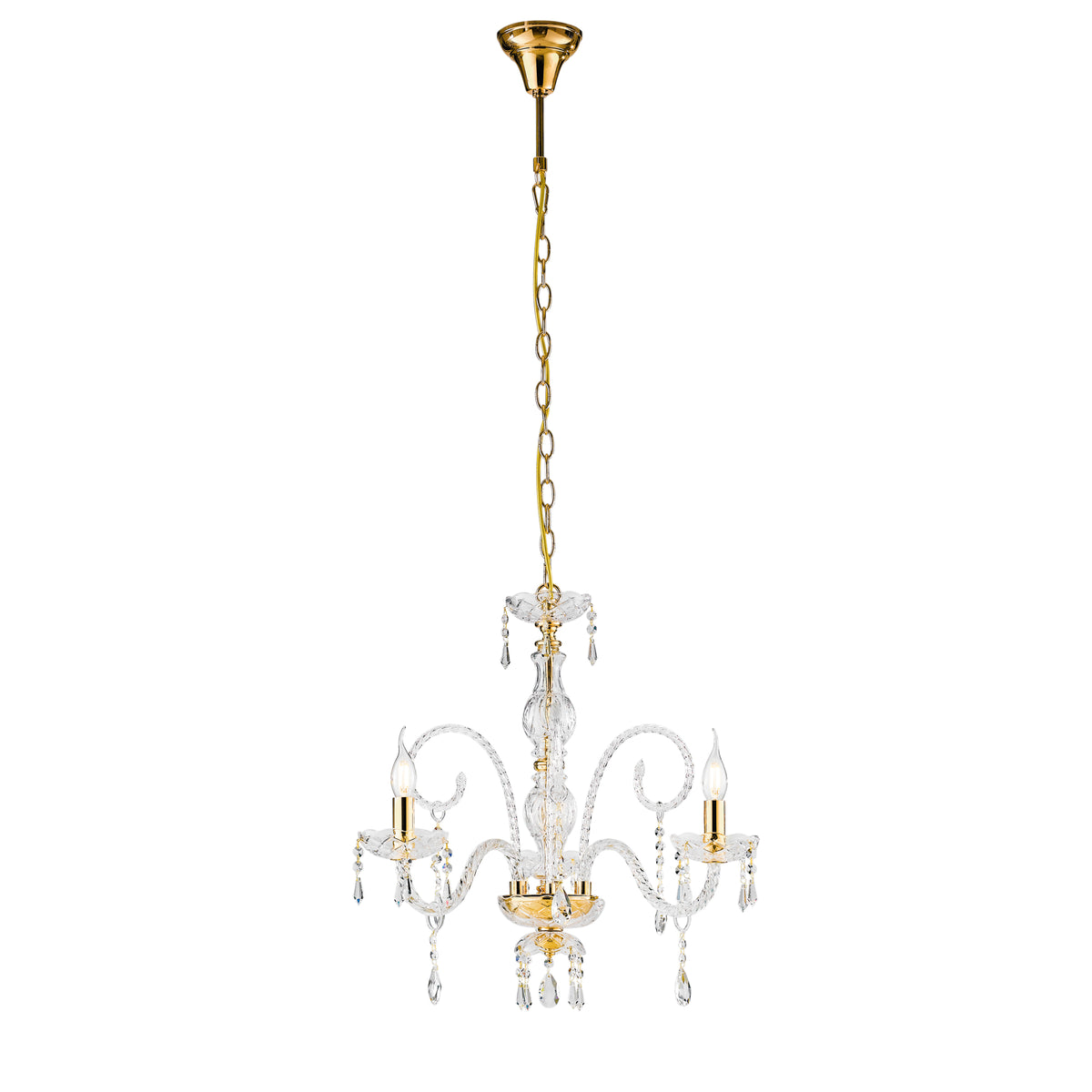 LAMPADARIO MONALISA ORO 3XE14 53X145CM