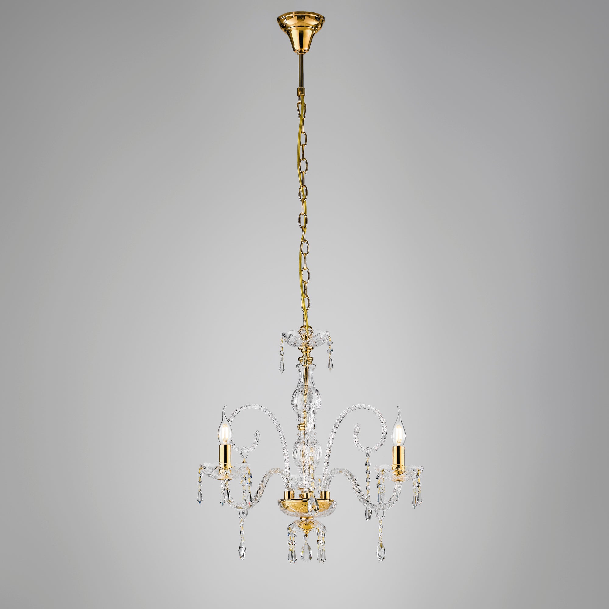 LAMPADARIO MONALISA ORO 3XE14 53X145CM