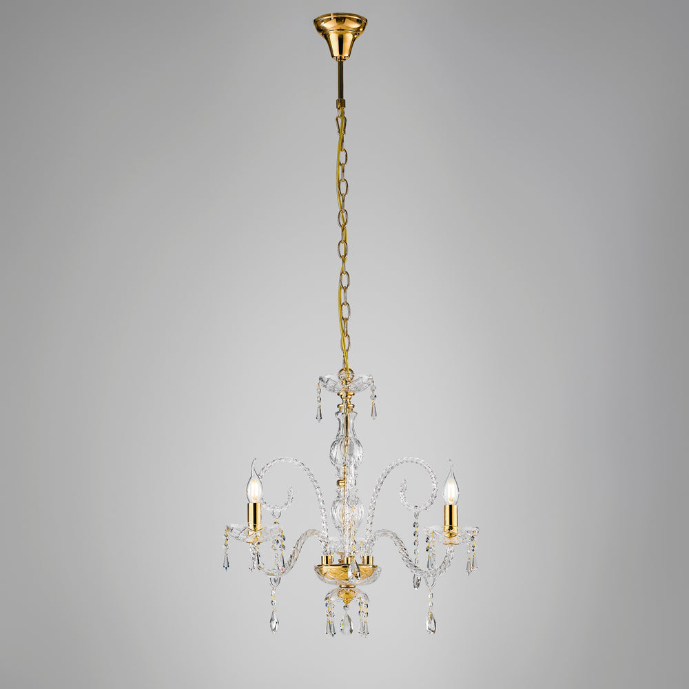 LAMPADARIO MONALISA ORO 3XE14 53X145CM