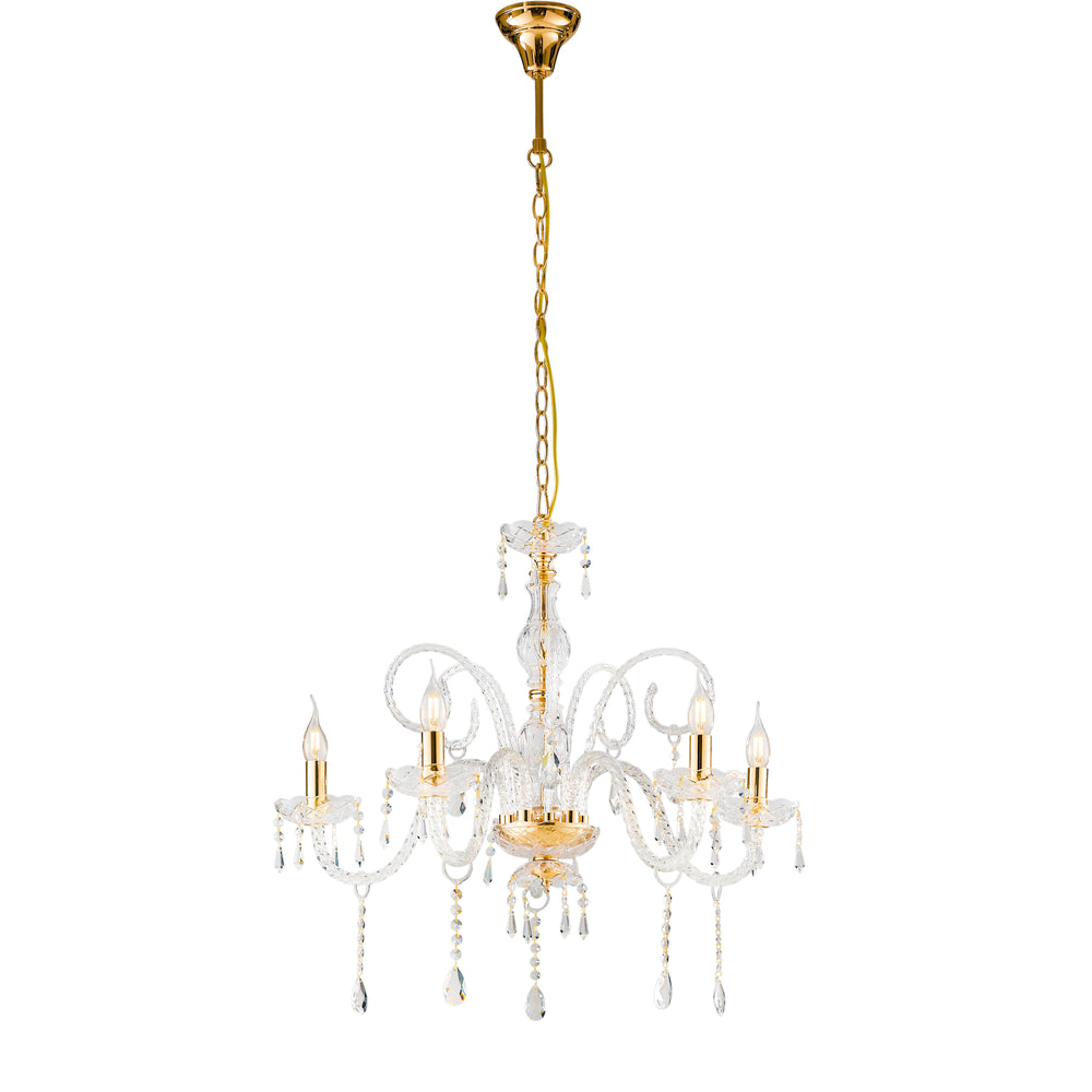 LAMPADARIO MONALISA ORO 5XE14 70X145CM