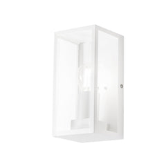 "Applique da esterno MONDRIAN in metallo bianco e vetro"
