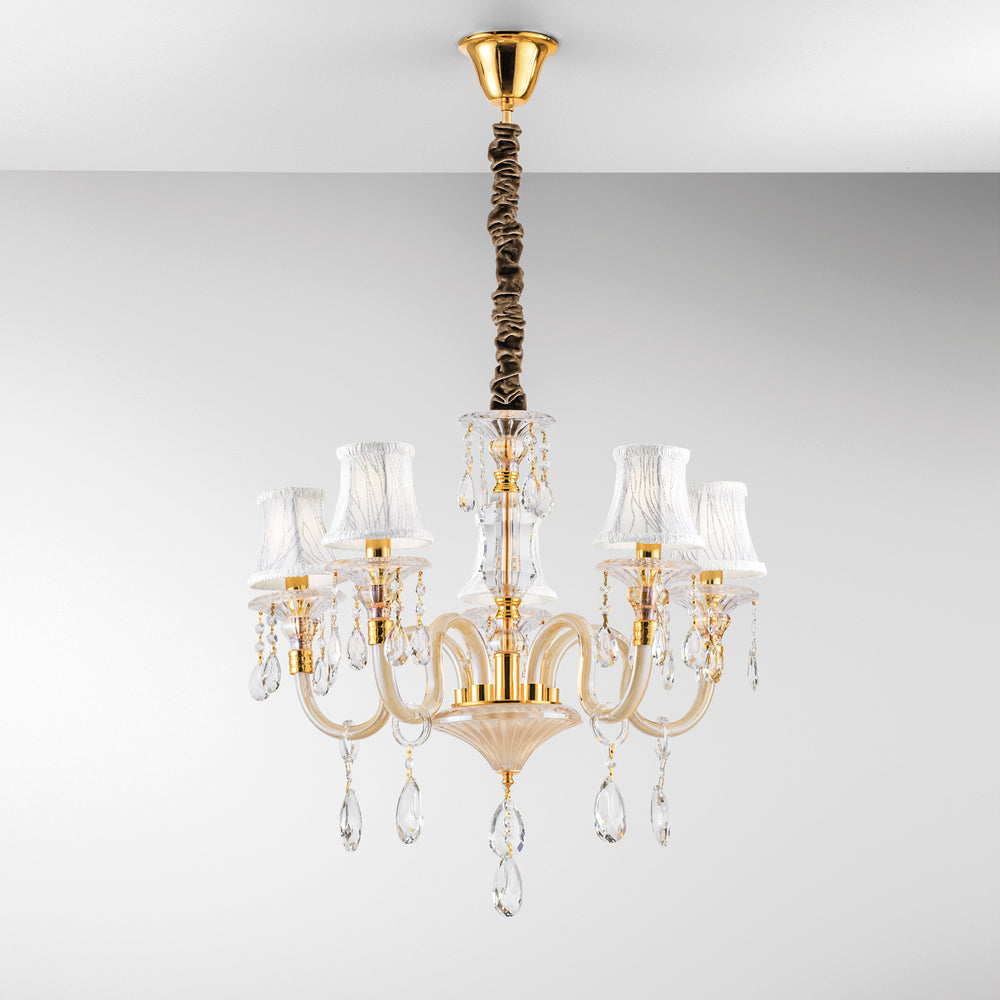 LAMPADARIO MONET ORO 5XE14 63X120CM