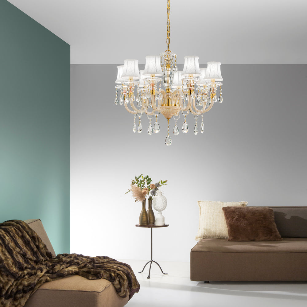 LAMPADARIO MONET ORO 8XE14 73X128CM