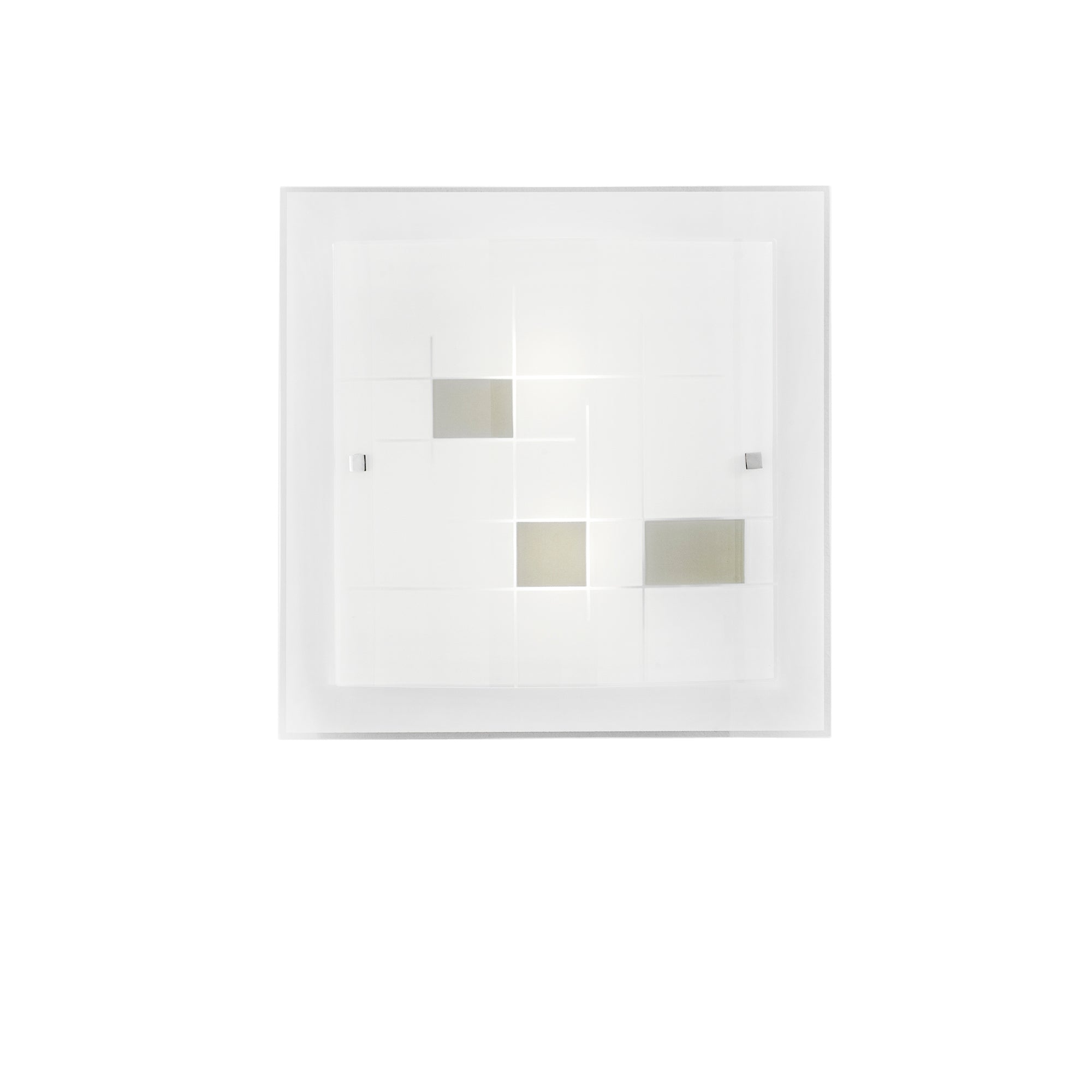 "Plafoniera MUSA in vetro bianco 40x40 cm."
