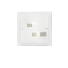 "Plafoniera MUSA in vetro bianco 40x40 cm."