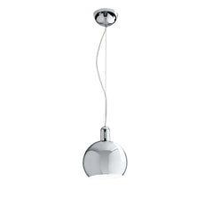 "Sospensione NARCISO in metallo cromo specchiato con sfera orientabile 20 cm."