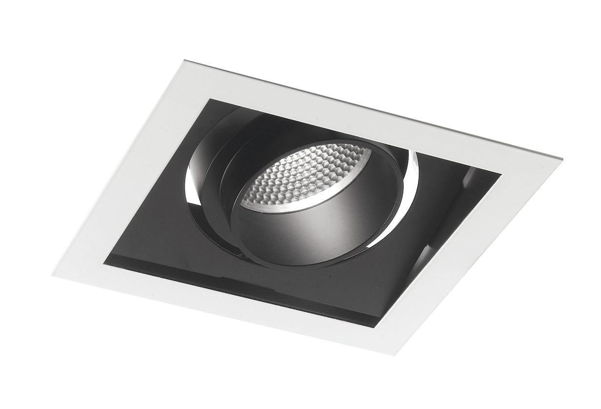 "Incasso LED APOLLO antiriflesso nero con luce orientabile 45W luce calda"