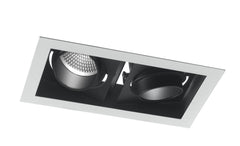 "Incasso LED APOLLO antiriflesso nero con luce orientabile 2x10W luce calda"