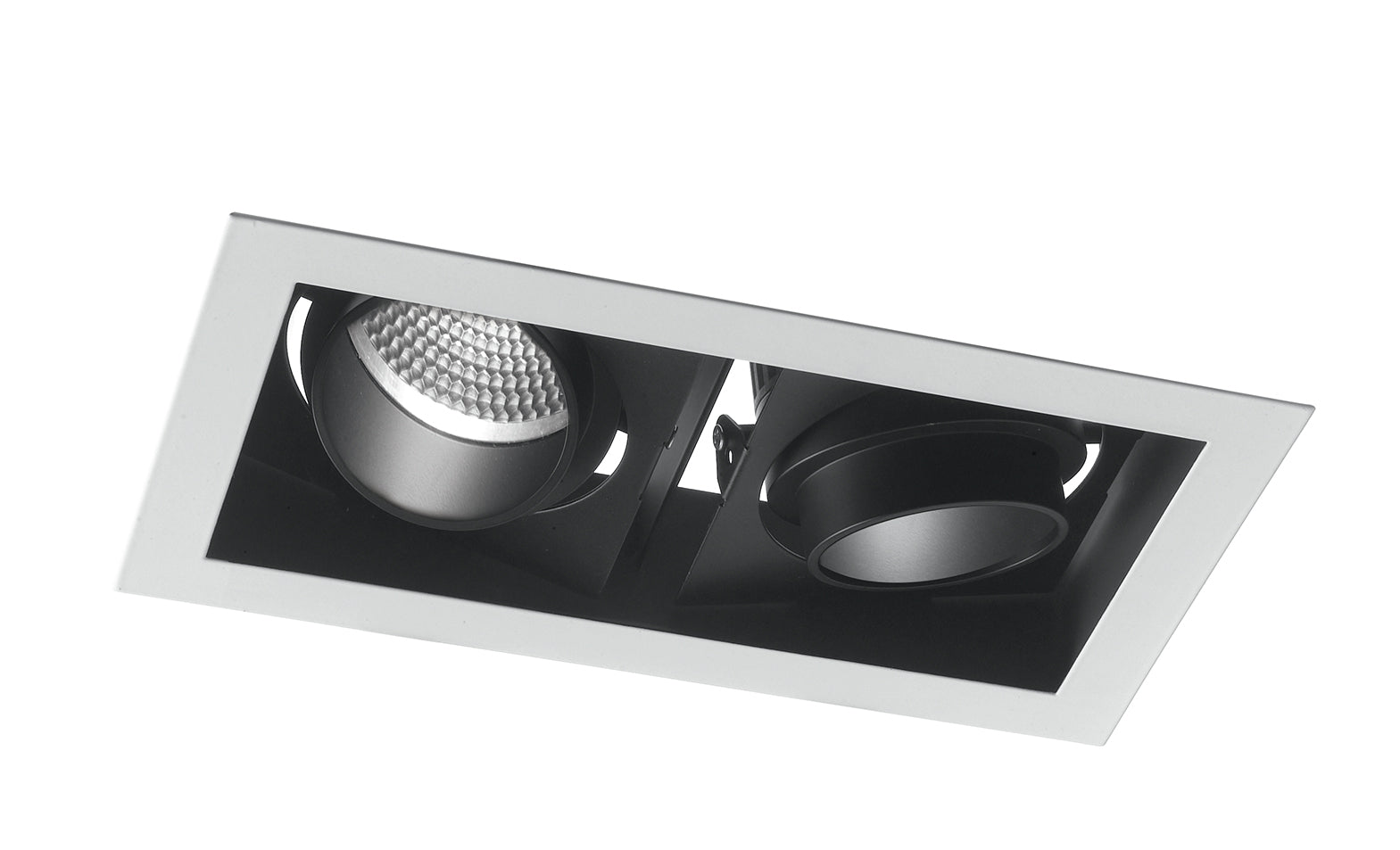 "Incasso LED APOLLO antiriflesso nero con luce orientabile 2x10W luce naturale"