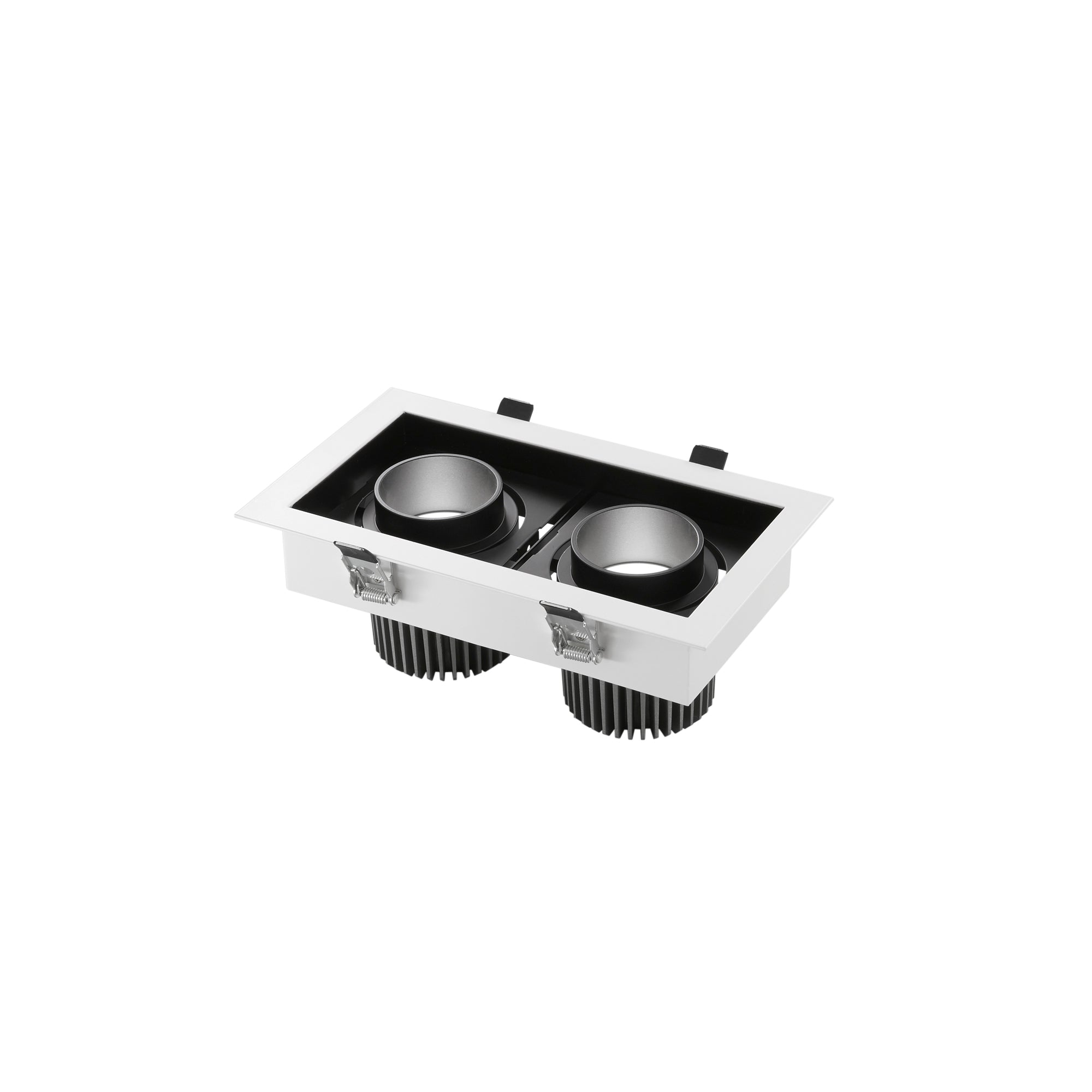"Incasso LED APOLLO antiriflesso nero con luce orientabile 2x20W luce calda"