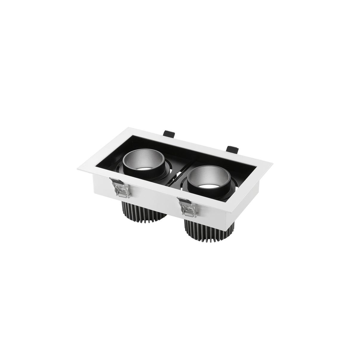 "Incasso LED APOLLO antiriflesso nero con luce orientabile 2x20W luce calda"