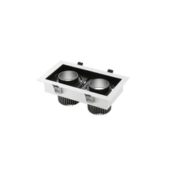 "Incasso LED APOLLO antiriflesso nero con luce orientabile 2x20W luce calda"