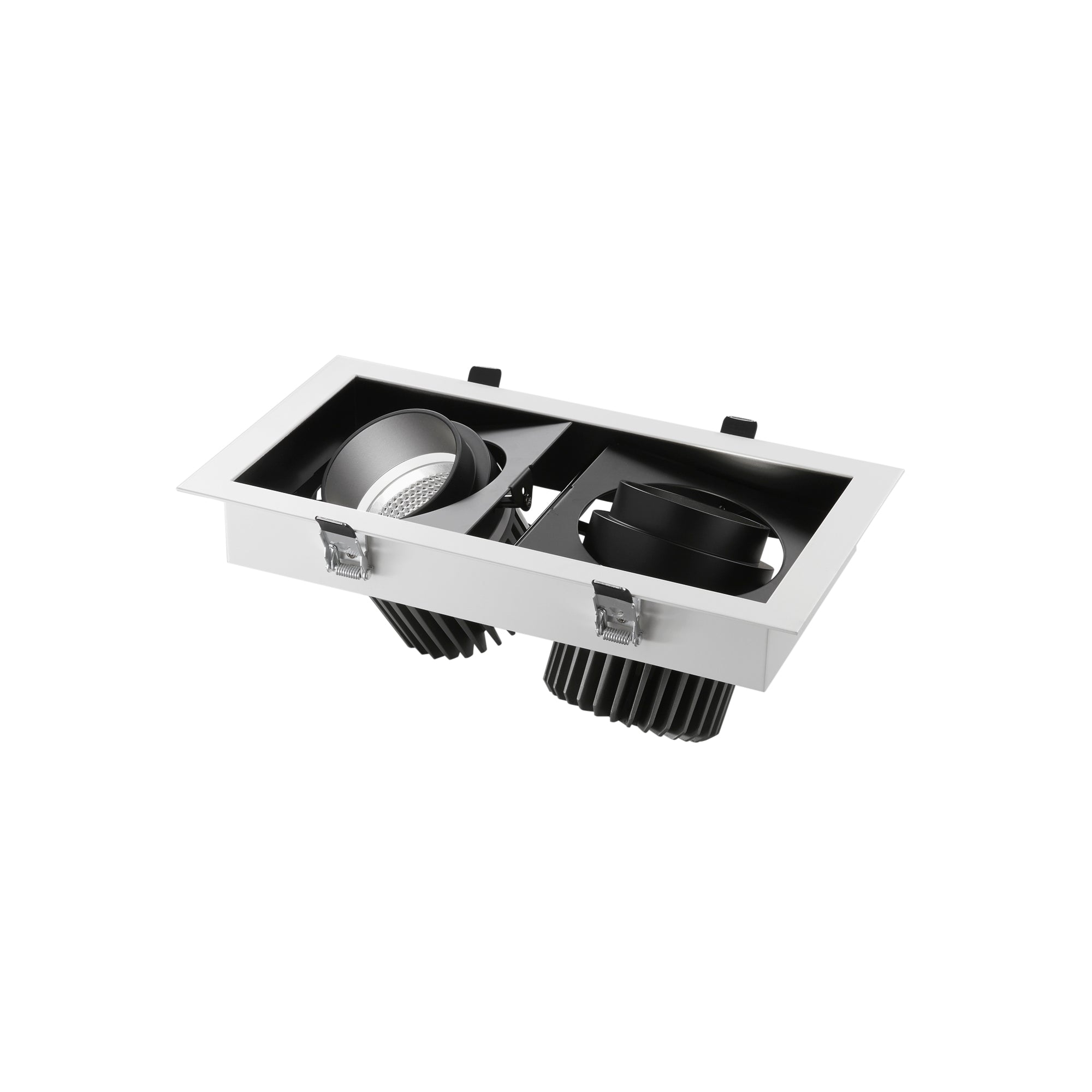 "Incasso LED APOLLO antiriflesso nero con luce orientabile 2x30W luce calda"