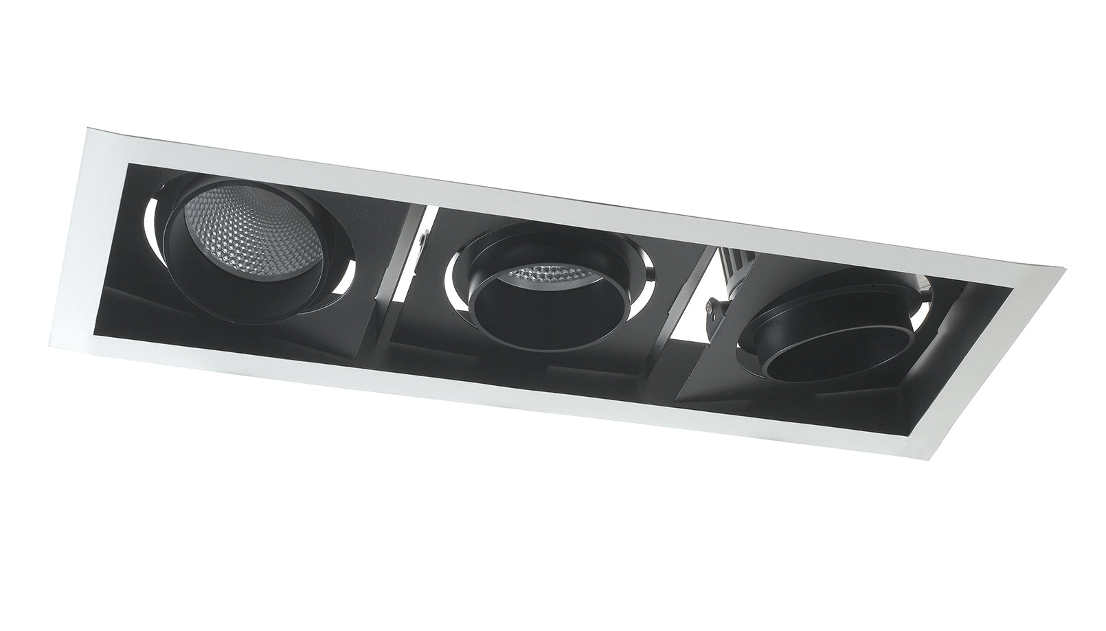 "Incasso LED APOLLO antiriflesso nero con luce orientabile 3x10W luce naturale"