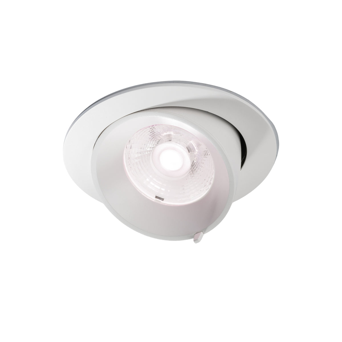 "Faretto ad incasso LED DELTA in alluminio bianco satinato e riflettore argento con testa estraibile ed orientabile 30W 2500K"
