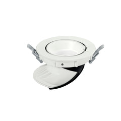 "Faretto ad incasso LED DELTA in alluminio bianco satinato e riflettore argento con testa estraibile ed orientabile 30W luce naturale"