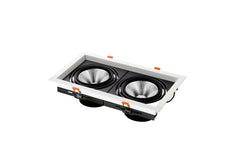 "Faretti ad incasso antiriflesso Destiny con struttura in alluminio 2x30W"