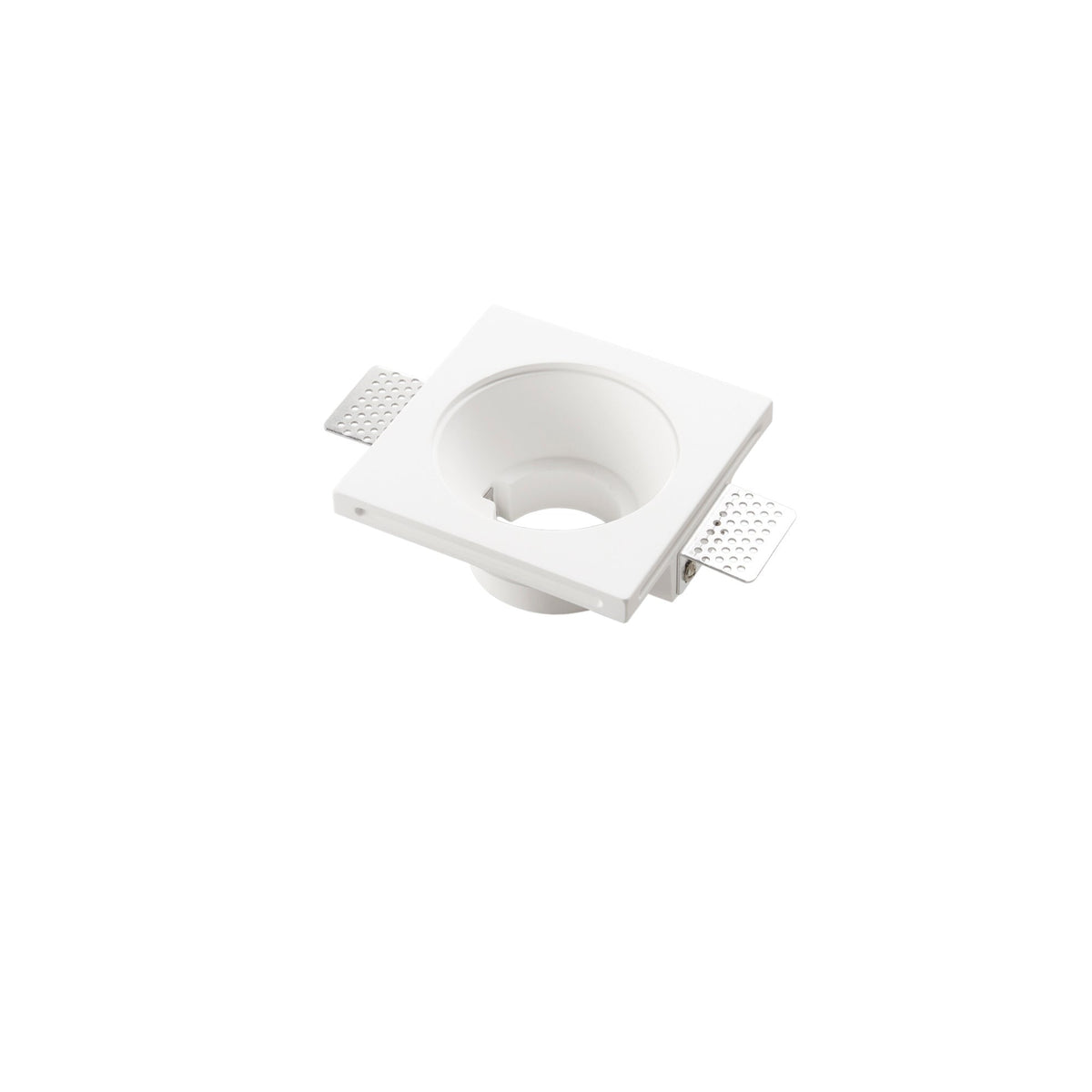 "Faretto ad incasso ENTITY in gesso bianco verniciabile con ghiera intercambiabile 12x12cm"