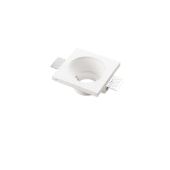 "Faretto ad incasso ENTITY in gesso bianco verniciabile con ghiera intercambiabile 12x12cm"