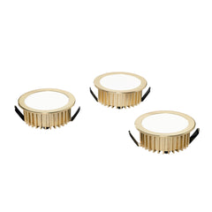 "Kit 3 incassi LED FUSION in alluminio oro 4000K"