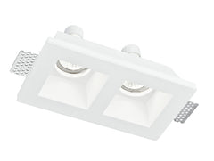 "Faretto ad incasso GHOST in gesso bianco verniciabile con due punti luce"