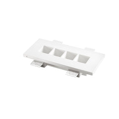 "Faretto ad incasso HIVE in gesso bianco verniciabile per 4 punti luce"