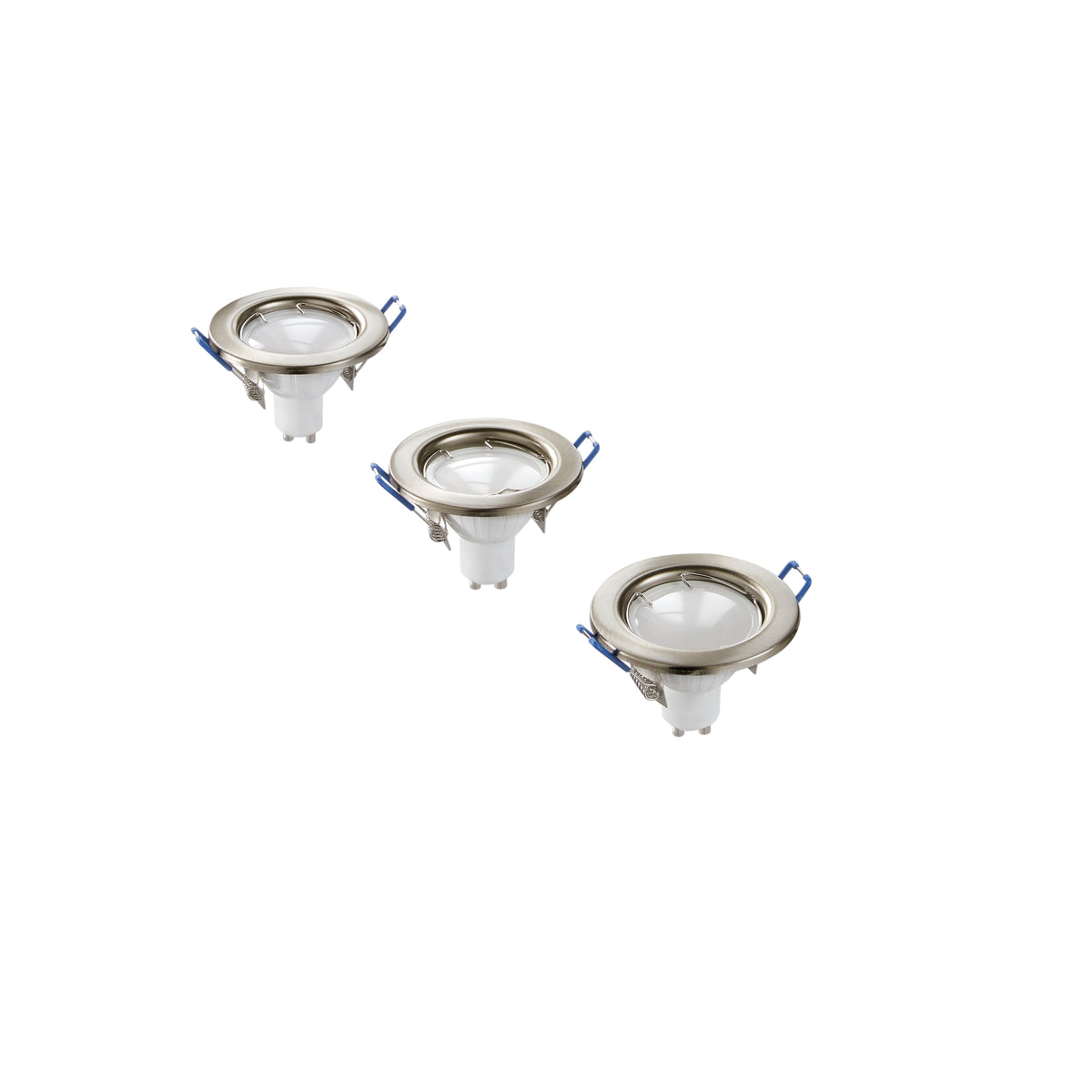 Kit 3 faretti da incasso LED MATRIX GU10 5W Ø80 mm nickel