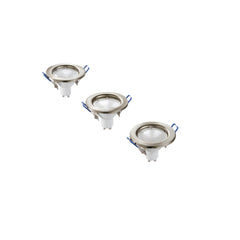 Kit 3 faretti da incasso LED MATRIX GU10 5W Ø80 mm nickel