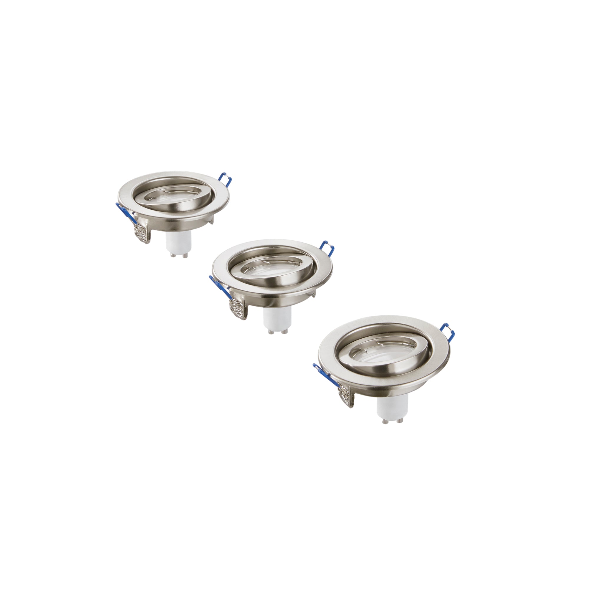 Kit 3 faretti da incasso LED MATRIX orientabile GU10 5W Ø100 mm nickel