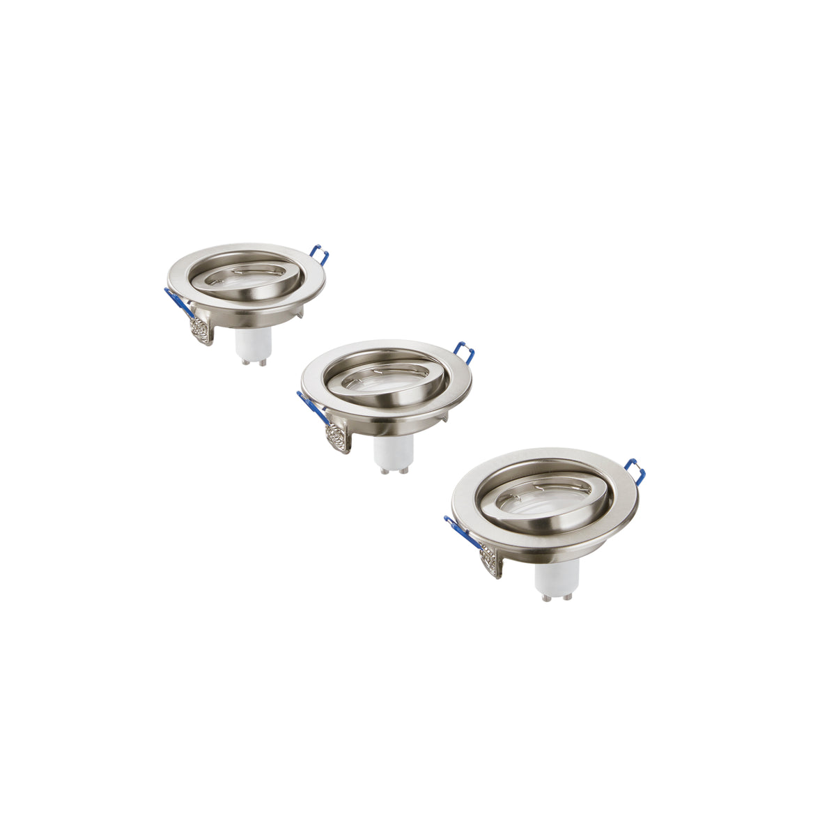 Kit 3 faretti da incasso LED MATRIX orientabile GU10 5W Ø100 mm nickel