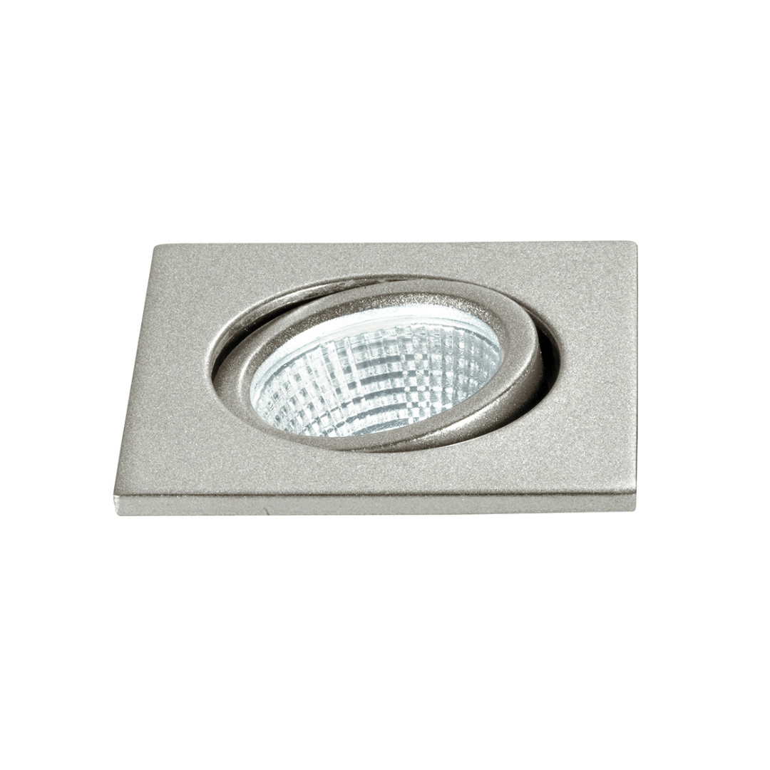 "Faretto ad incasso LED POLARIS quadrato orientabile in alluminio argento