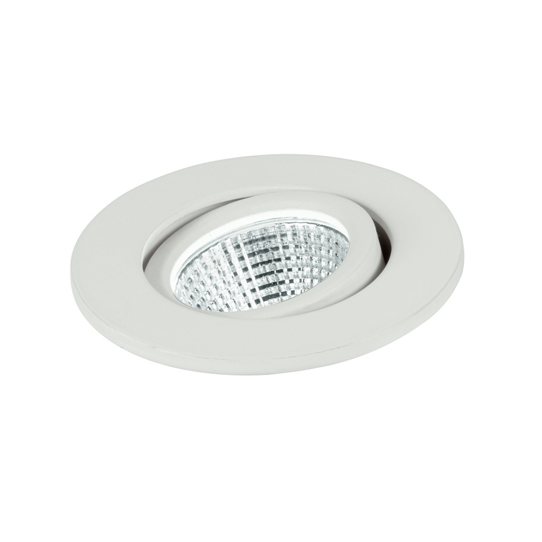 "Faretto ad incasso LED POLARIS rotondo orientabile in alluminio bianco