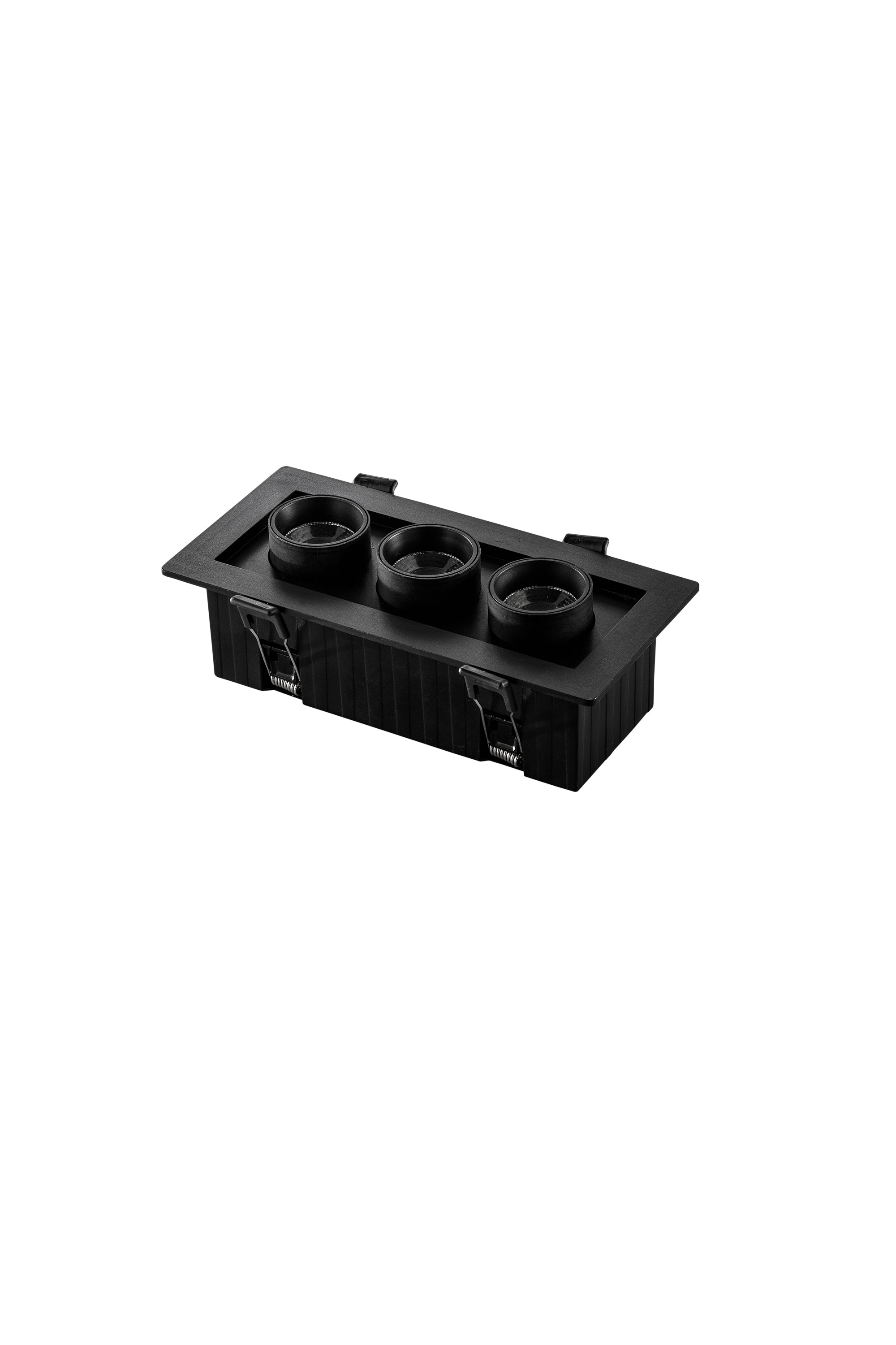 Faretto LED incasso SIDER antiriflesso estraibile ed orientabile - 3 luci - nero
