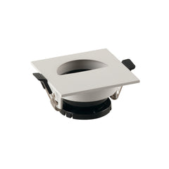 "Struttura per Faretto ad incasso STENOS quadrata bianco con foro mezza luna 8.5 cm
