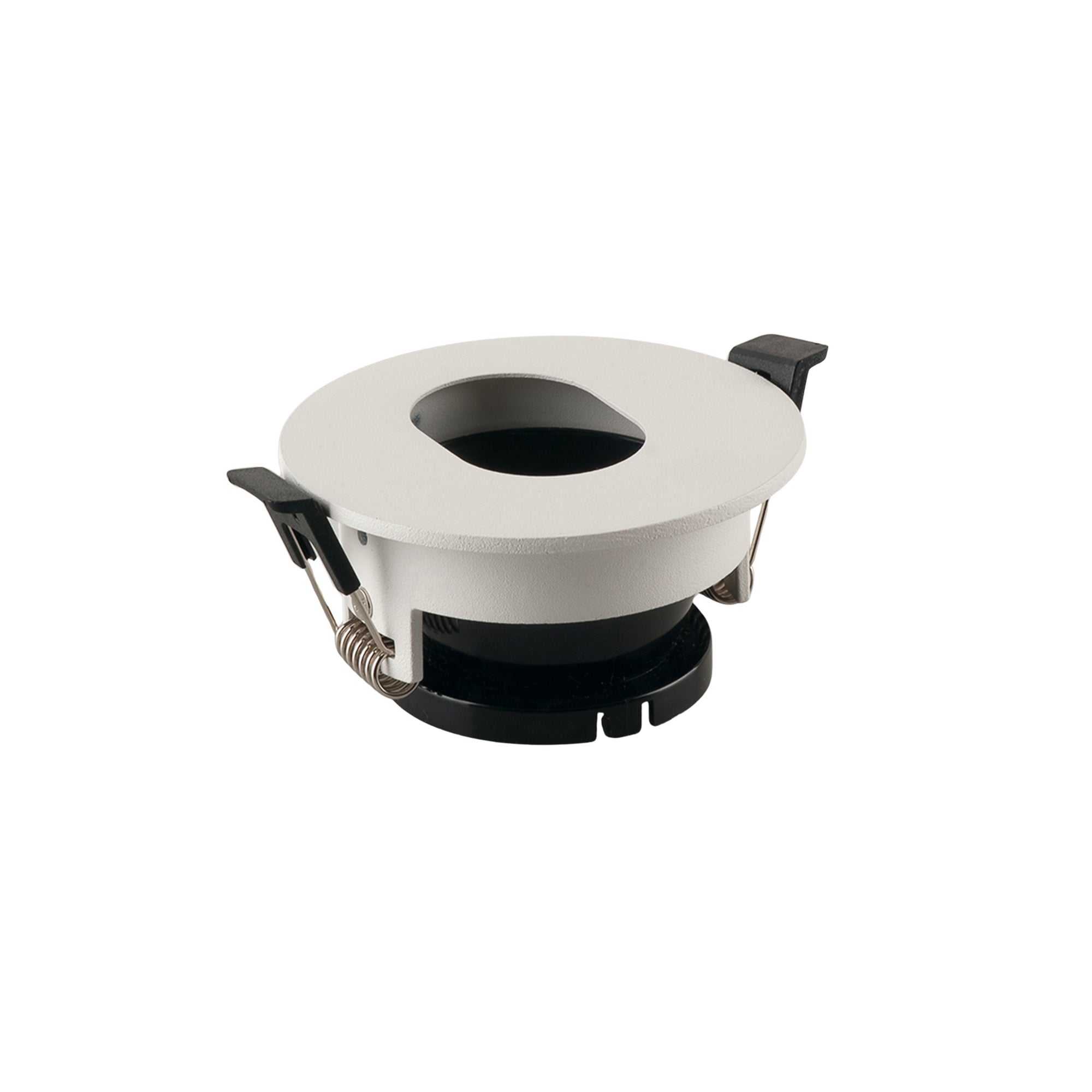 "Struttura per Faretto ad incasso STENOS rotonda bianco con foro ovale 8.5 cm.."