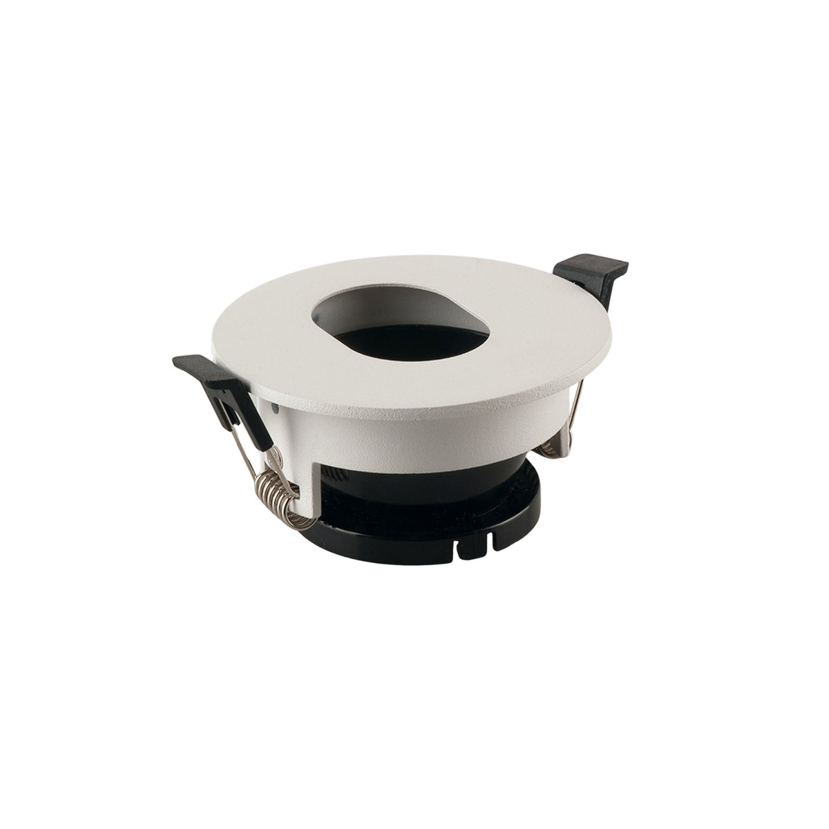 "Struttura per Faretto ad incasso STENOS rotonda bianco con foro ovale 8.5 cm.."